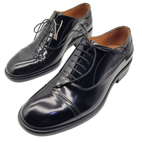 Maison Margiela Paris NIB Plain Leather Oxford Shoes In Black Lace Up Size 40 main image 4